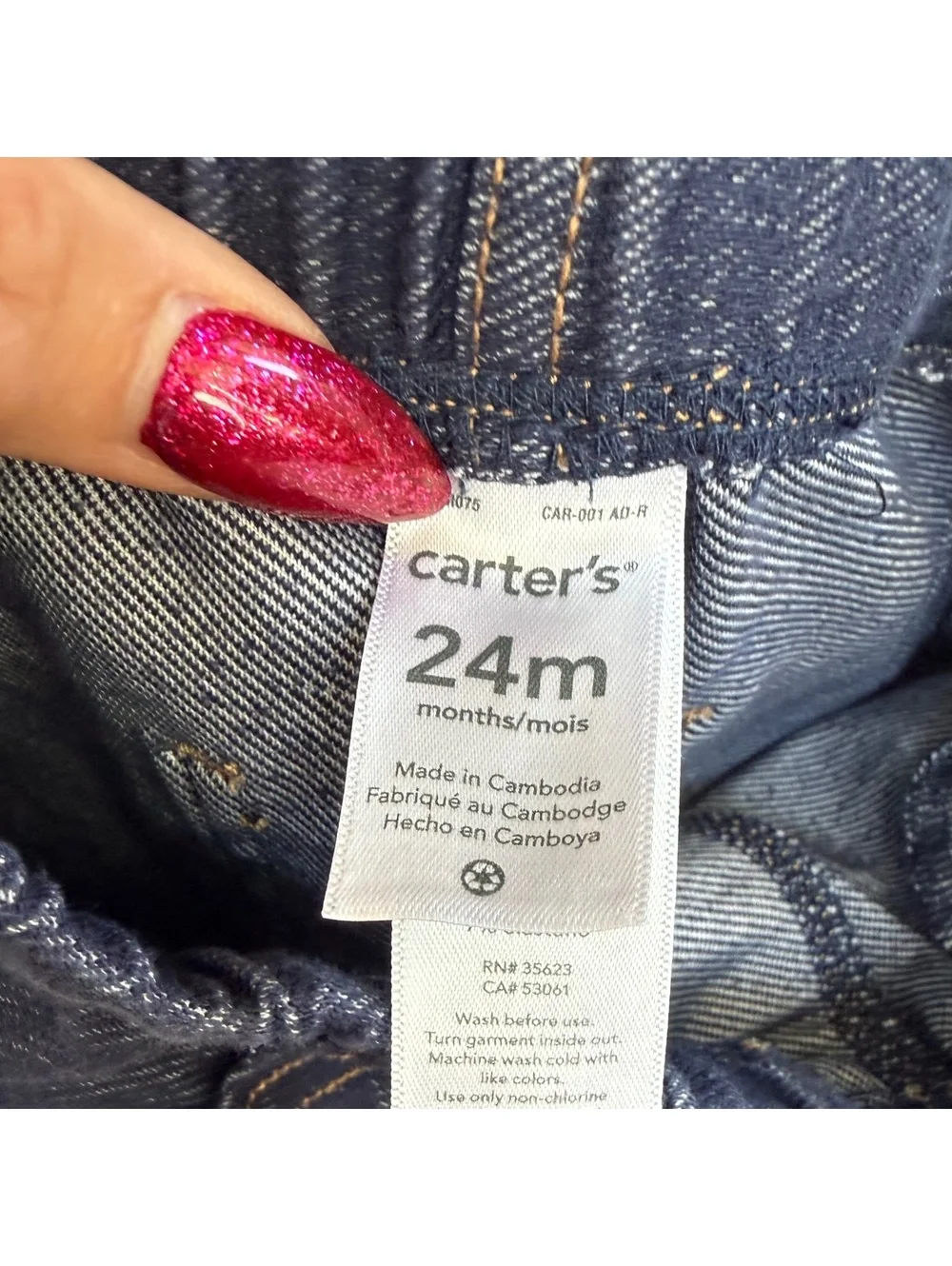 Carter's Toddler Blue Elastic Waist Pants 24 Months